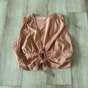 Abercrombie & Fitch Women’s V-Neck Crop Top/Vest With Elastic Waist Band Size XL